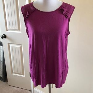 Banana republic- Violet Tank with ruffles